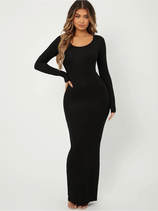 SHEIN Dresses & Skirts - Black Long Sleeve Bodycon Maxi Dress | Shein Size M
